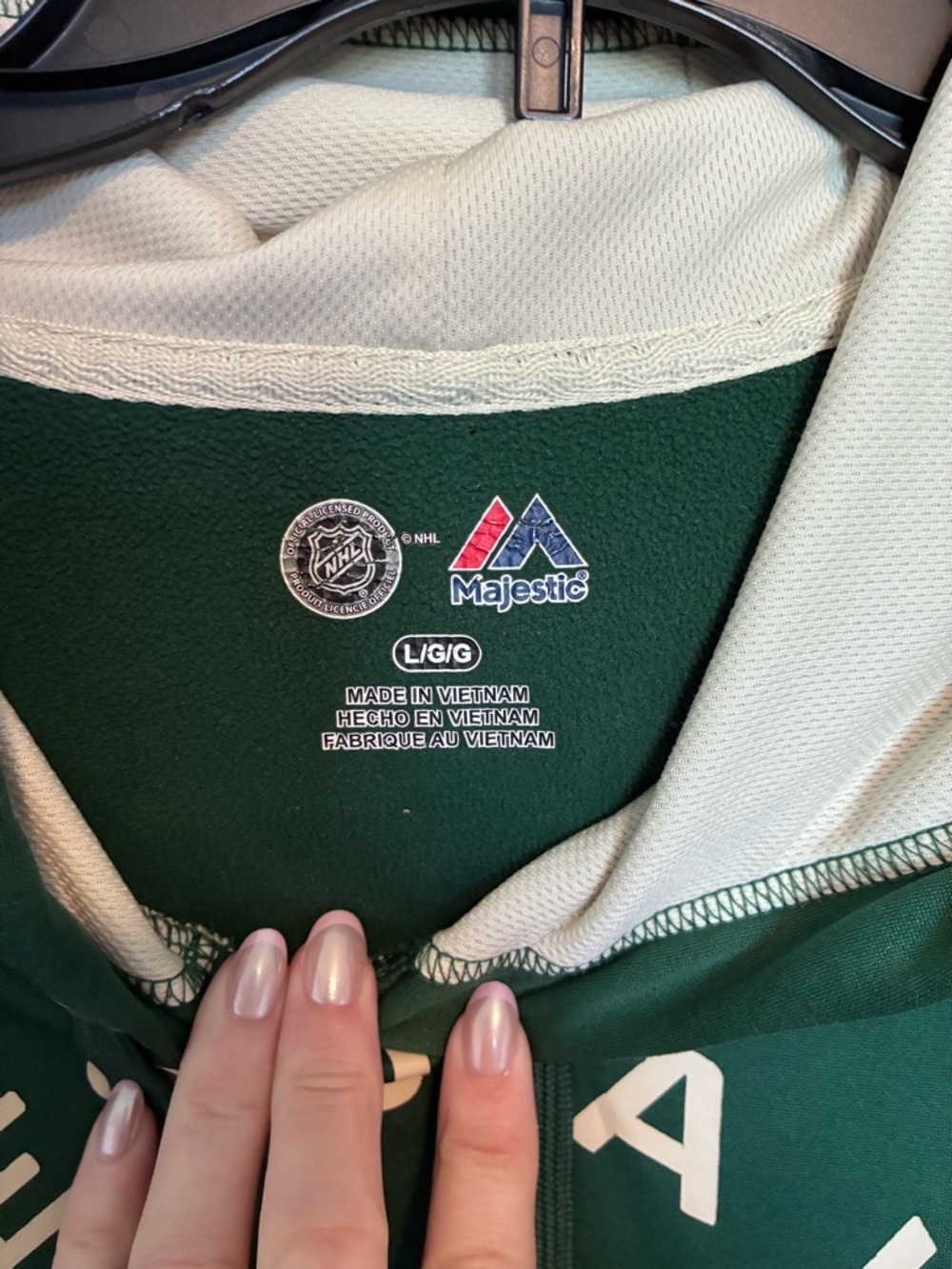 Majestic Minnesota Wild Green Hockey Pullover Hoodie - Picture 2 of 3